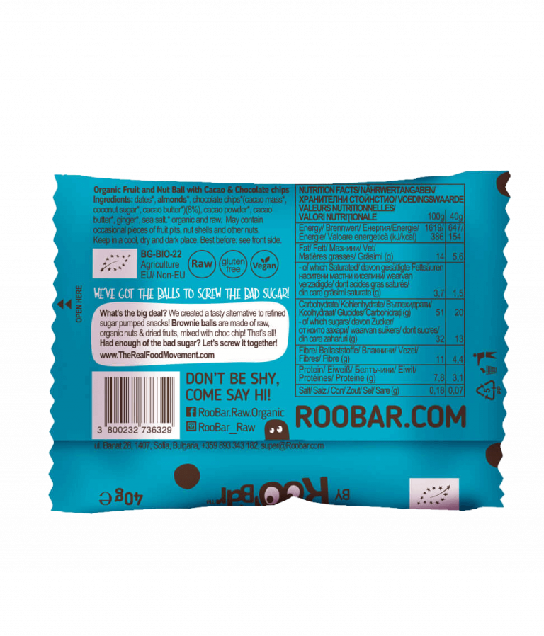 Brownie Ball con Chocolate Doble Roobar