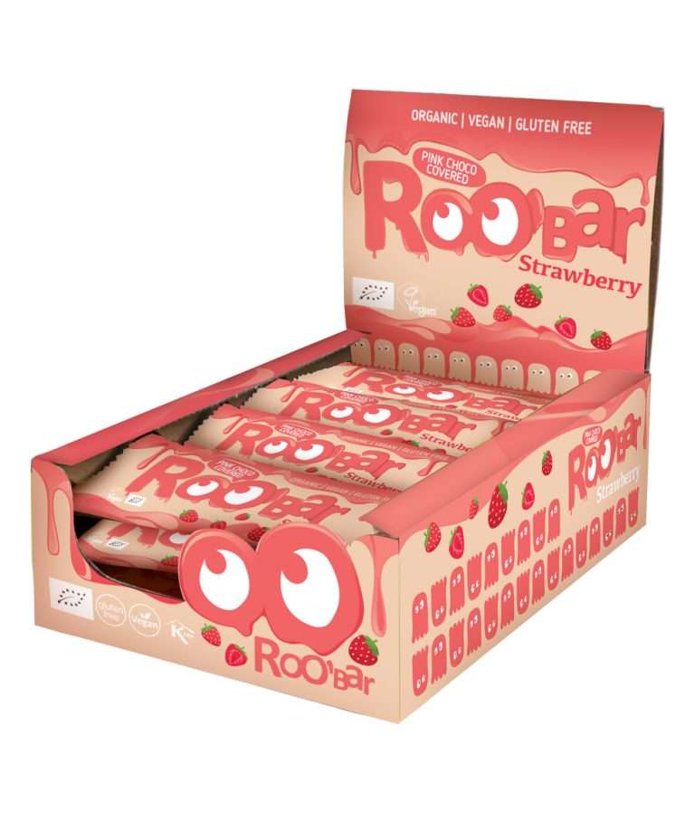 Barrita de Fresa Cubierta de Chocolate Rosa – Roo’Bar 🍓🍫