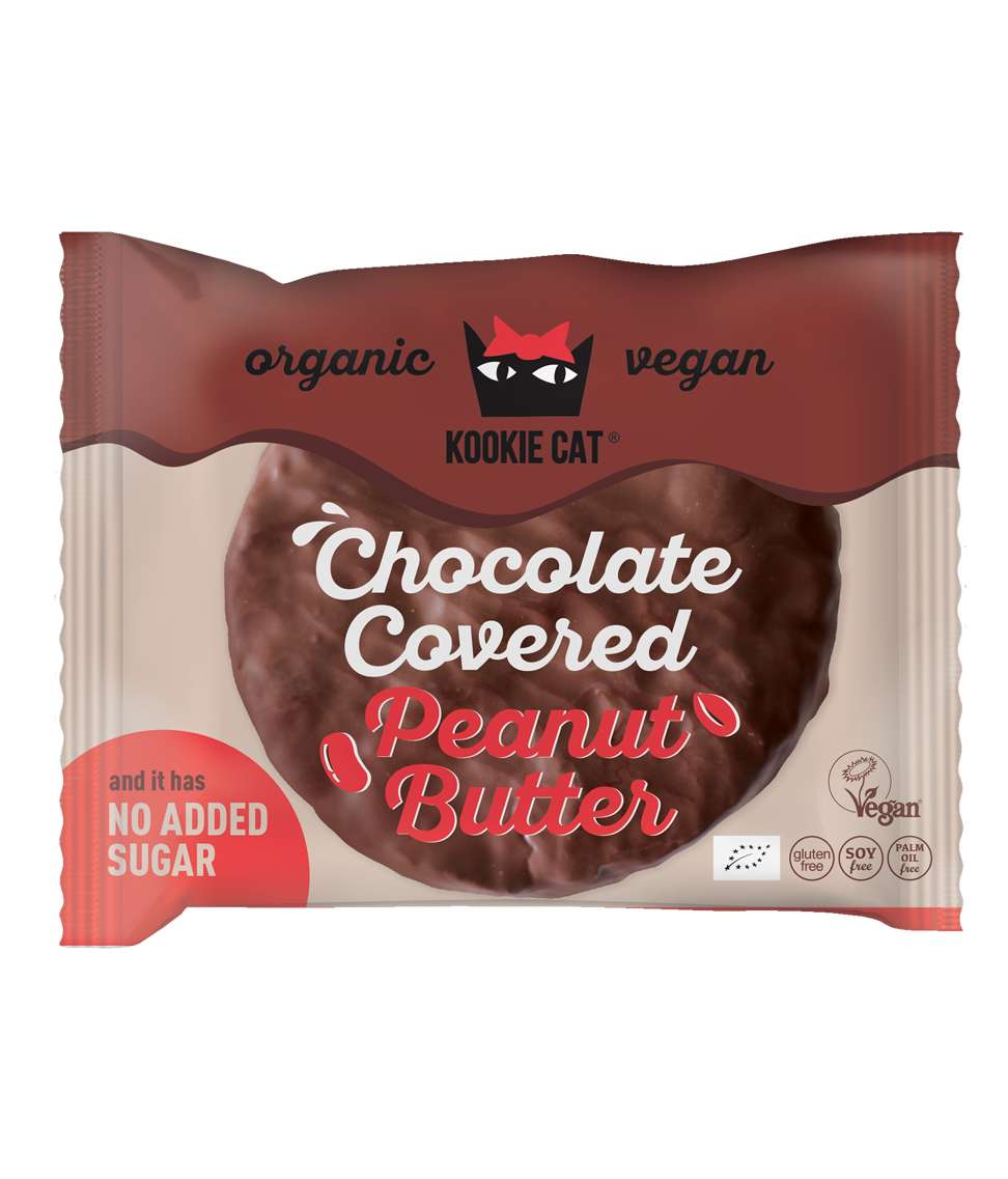 Galleta de Mantequilla de Cacahuete Cubierta de Chocolate sin Azúcar Añadido Kookie Cat